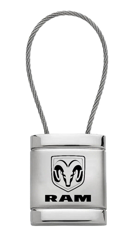 Ram Satin-Chrome Cable Key Fob - Silver