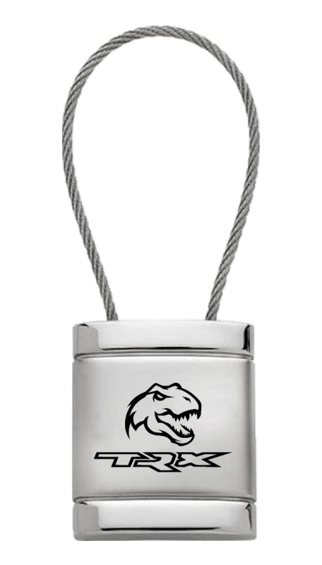 Ram TRX Dino Satin-Chrome Cable Key Fob - Silver