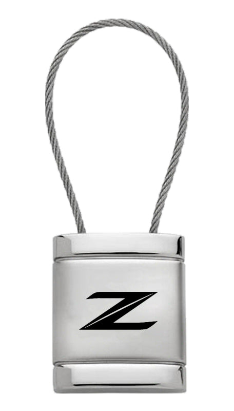 Nissan Z (New) Satin-Chrome Cable Key Fob - Silver