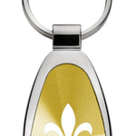 Novelty Fleur-De-Lis Teardrop Key Fob - Gold