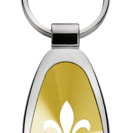 Novelty Fleur-De-Lis Teardrop Key Fob - Gold