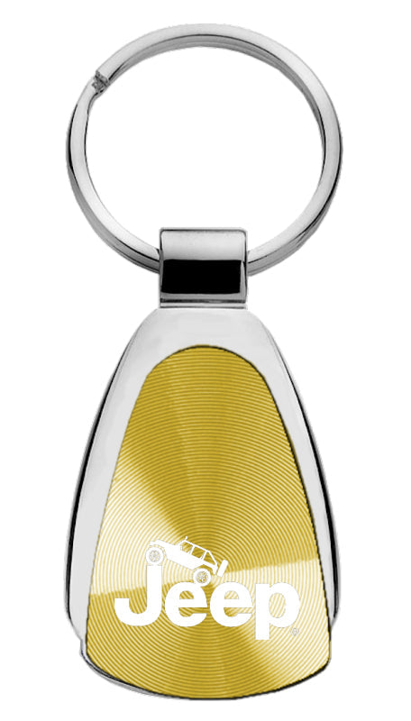 Jeep Climbing Teardrop Key Fob - Gold