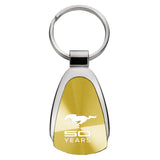 Mustang 50 Years Teardrop Key Fob - Gold