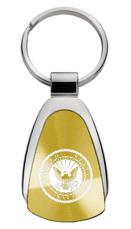 Military U.S. Navy Teardrop Key Fob - Gold