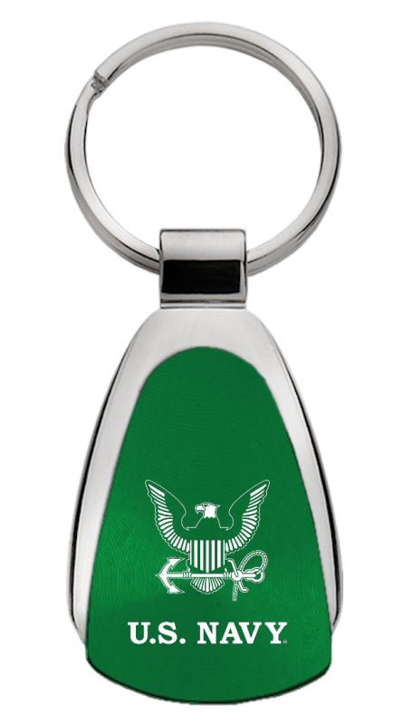 Military U.S. Navy Insignia Teardrop Key Fob - Green