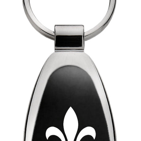 Novelty Fleur-De-Lis Teardrop Key Fob - Black