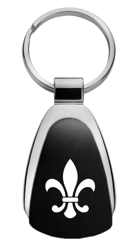 Novelty Fleur-De-Lis Teardrop Key Fob - Black