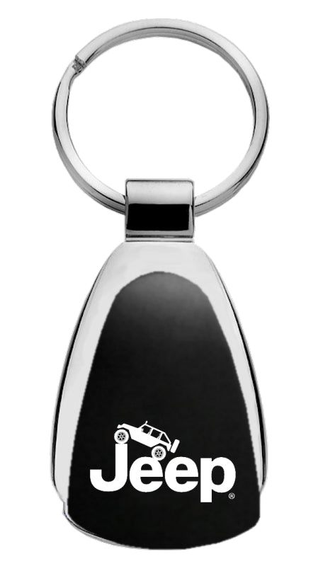 Jeep Climbing Teardrop Key Fob - Black