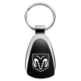 Ram Head Teardrop Key Fob - Black