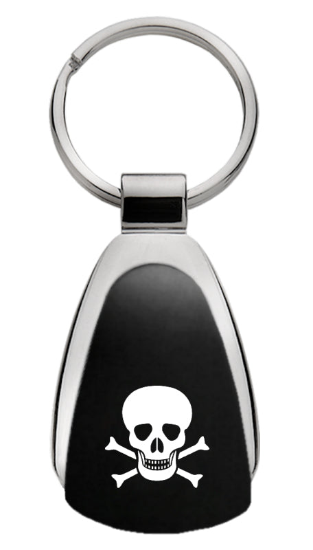 Novelty Skull Teardrop Key Fob - Black