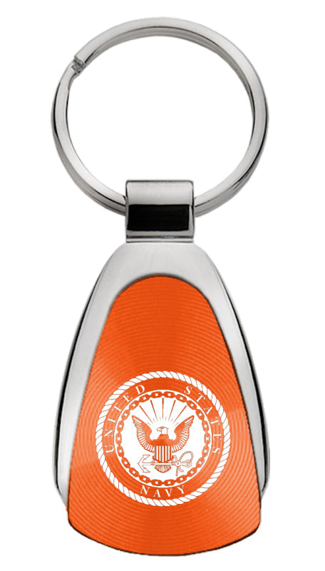 Military U.S. Navy Teardrop Key Fob - Orange