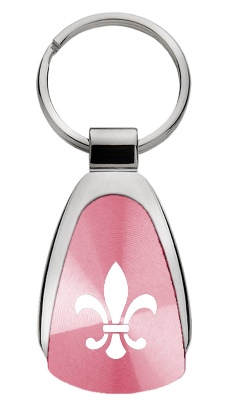 Novelty Fleur-De-Lis Teardrop Key Fob - Pink