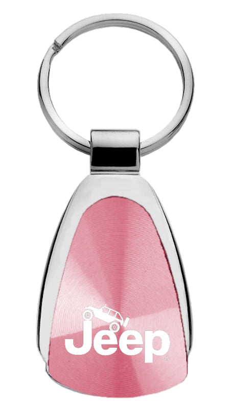 Jeep Climbing Teardrop Key Fob - Pink