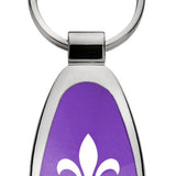 Novelty Fleur-De-Lis Teardrop Key Fob - Purple