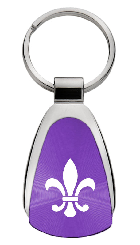 Novelty Fleur-De-Lis Teardrop Key Fob - Purple