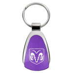 Ram Head Teardrop Key Fob - Purple