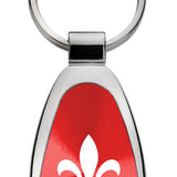 Novelty Fleur-De-Lis Teardrop Key Fob - Red