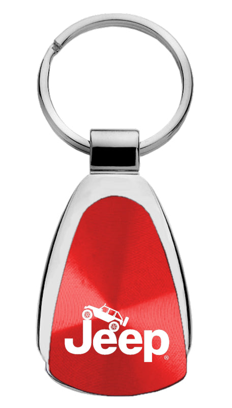 Jeep Climbing Teardrop Key Fob - Red