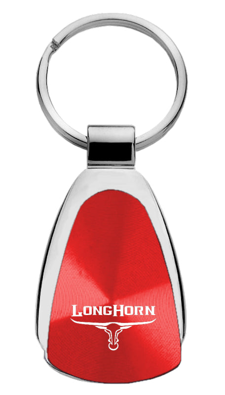 Ram Longhorn Skull Teardrop Key Fob - Red