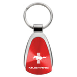 Mustang Tri-Bar Teardrop Key Fob - Red