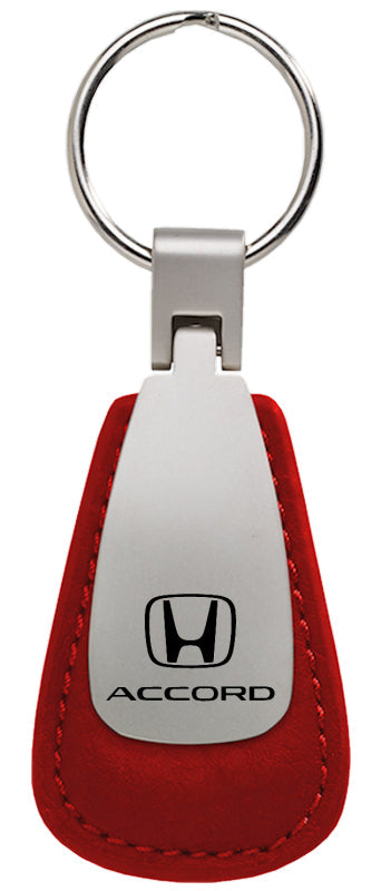 Honda Accord Leather Teardrop Key Fob - Red