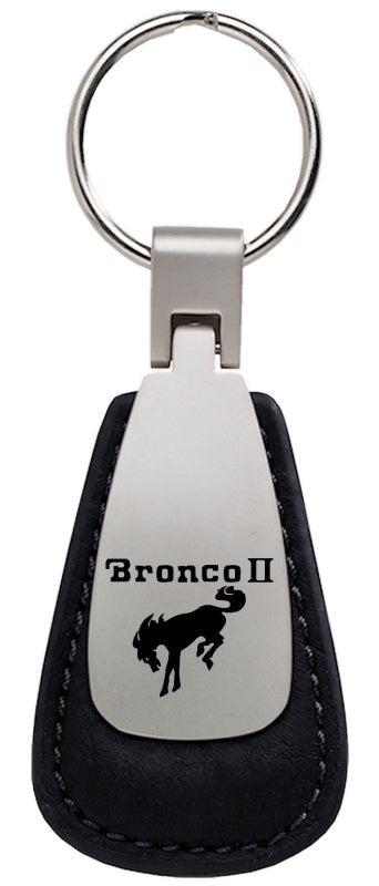 Ford Bronco II Leather Teardrop Key Fob - Black