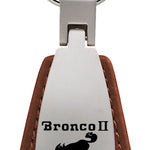 Ford Bronco II Leather Teardrop Key Fob - Brown