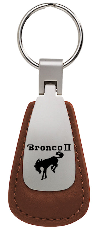 Ford Bronco II Leather Teardrop Key Fob - Brown