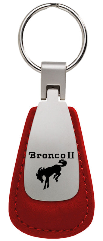 Ford Bronco II Leather Teardrop Key Fob - Red