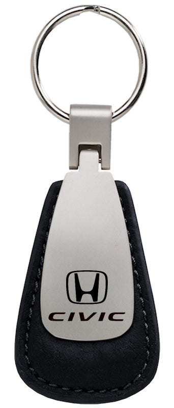 Honda Civic Leather Teardrop Key Fob - Black