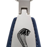 Mustang Cobra Leather Teardrop Key Fob - Blue