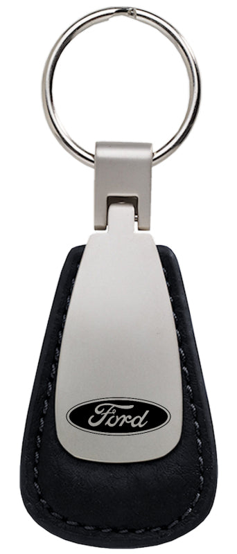Ford Leather Teardrop Key Fob - Black