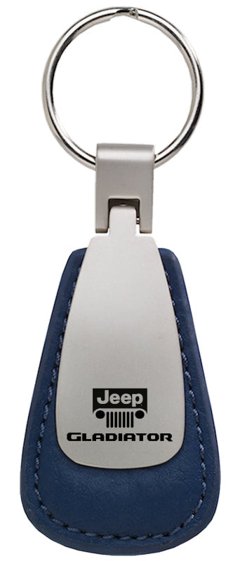 Jeep Gladiator Leather Teardrop Key Fob - Blue