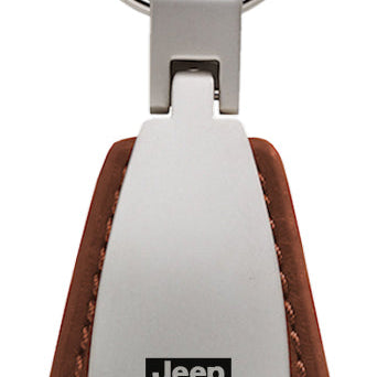 Jeep Gladiator Leather Teardrop Key Fob - Brown