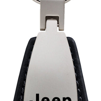 Jeep Grand Cherokee Leather Teardrop Key Fob - Black