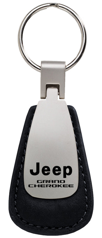 Jeep Grand Cherokee Leather Teardrop Key Fob - Black