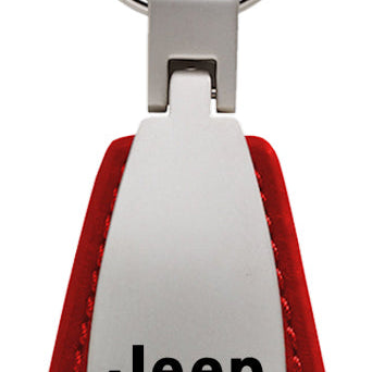 Jeep Grand Cherokee Leather Teardrop Key Fob - Red