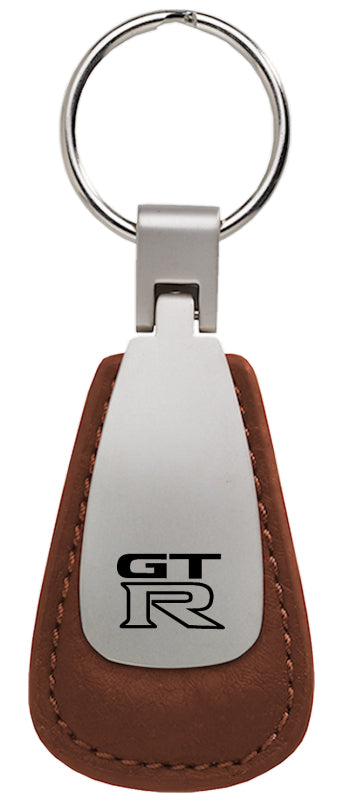 Nissan GTR Leather Teardrop Key Fob - Brown