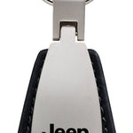 Jeep 4xe Leather Teardrop Key Fob - Black