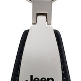 Jeep 4xe Leather Teardrop Key Fob - Black