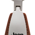 Jeep 4xe Leather Teardrop Key Fob - Brown