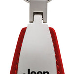 Jeep 4xe Leather Teardrop Key Fob - Red