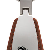 Jeep Climbing Leather Teardrop Key Fob - Brown