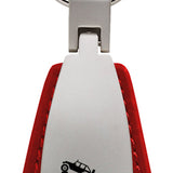 Jeep Climbing Leather Teardrop Key Fob - Red