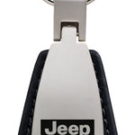 Jeep Grill Leather Teardrop Key Fob - Black