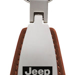 Jeep Grill Leather Teardrop Key Fob - Brown