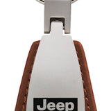 Jeep Grill Leather Teardrop Key Fob - Brown