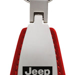 Jeep Grill Leather Teardrop Key Fob - Red