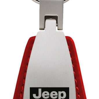 Jeep Grill Leather Teardrop Key Fob - Red