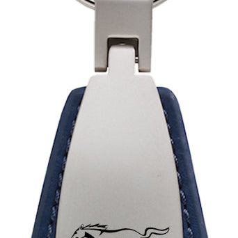 Mustang Leather Teardrop Key Fob - Blue